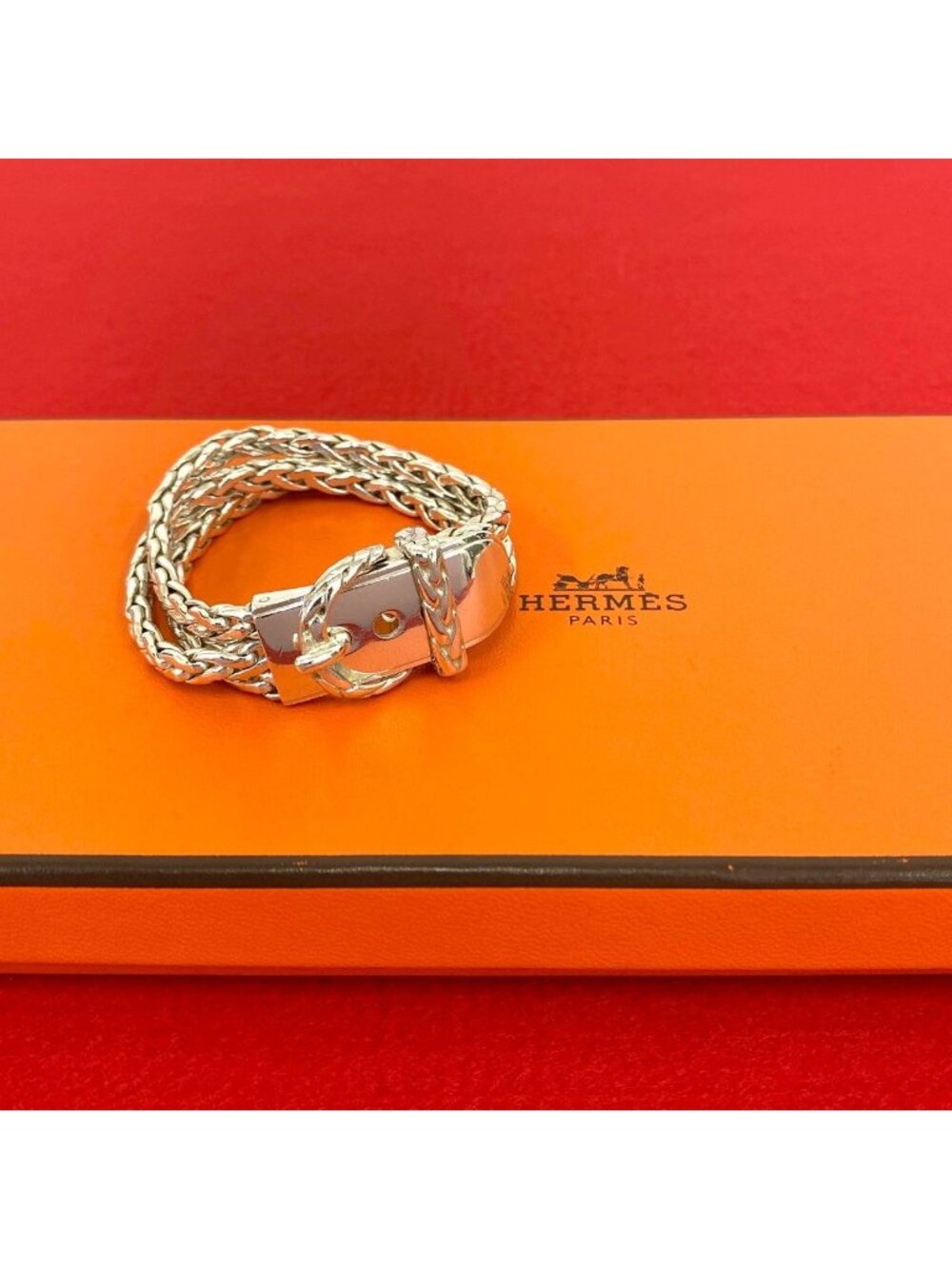 Hermes Vintage Diane 925 Sterling Silver Bracelet Bangle